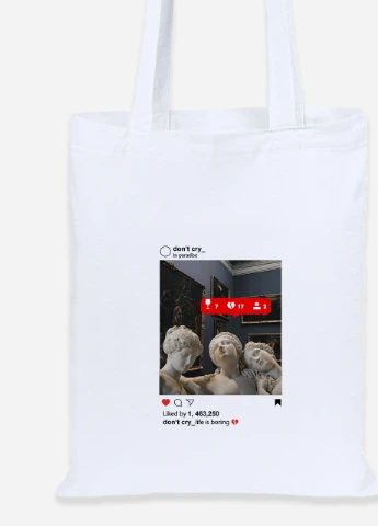 Еко-сумка шоппер Скульптури у Instagram (92102-1589) біла MobiPrint Lite (256920393)