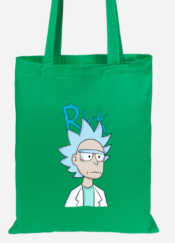 Еко-сумка шоппер Рік Санчез Рік та Морті (Rick Sanchez Rick and Morty) (92102-2929-KG) зелена MobiPrint Lite (256922283)