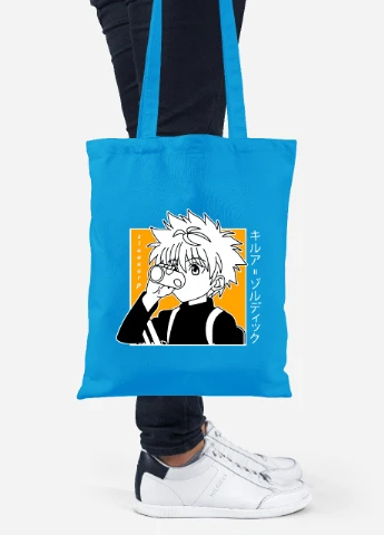 Еко-сумка шоппер Кіллуа Золдік (Killua Zoldyck Hunter X Hunter) (92102-3341-BL) синя MobiPrint Lite (256921738)
