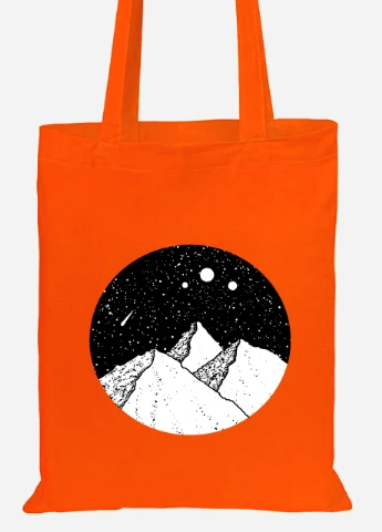 Еко-сумка шоппер Зіркові гори (Starry mountains) (92102-2846-OG) помаранчева MobiPrint Lite (256922815)