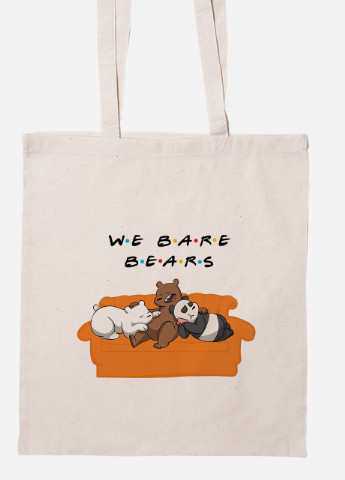 Еко-сумка шоппер Вся правда про ведмедів (We Bare Bears) (92102-2890-BG) бежева MobiPrint Lite (256924419)