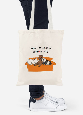 Еко-сумка шоппер Вся правда про ведмедів (We Bare Bears) (92102-2890-BG) бежева MobiPrint Lite (256924419)