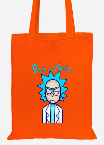Еко-сумка шоппер Рік Санчез та Морті Сміт Рік та Морті (Rick and Morty) (92102-2938-OG) помаранчева MobiPrint Lite (256922644)