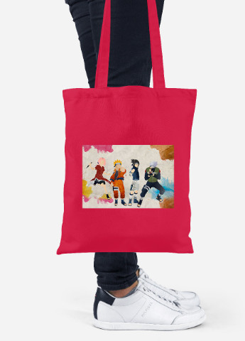 Эко сумка шопер Наруто (Naruto) (92102-3079-RD) красная MobiPrint Lite (256921680)