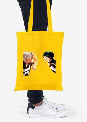 Еко-сумка шоппер Моя геройська академія (My Hero Academia) (92102-3060-SY) жовта MobiPrint Lite (256921594)