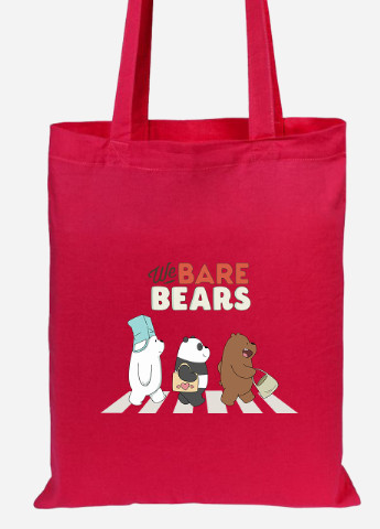 Эко сумка шопер Вся правда о медведях (We Bare Bears) (92102-2666-RD) красная MobiPrint Lite (256922780)