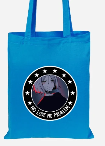 Эко сумка шопер Нет любви нет проблем Аниме (No Love No Problem Anime) (92102-2842-BL) синяя MobiPrint Lite (256923228)