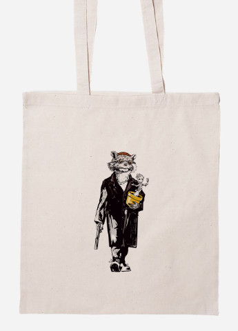 Эко сумка шопер Ракета, Грут - Леон Киллер (92102-2064-BG) бежевая MobiPrint Lite (256920875)