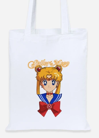 Эко сумка шопер Сейлор Мун (Sailor Moon) (92102-2915) белая MobiPrint Lite (256924474)
