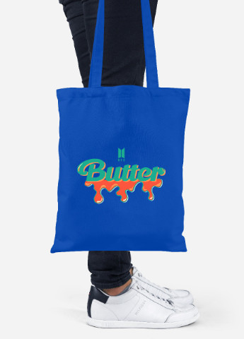Еко-сумка шоппер Butter БТС (BTS) (92102-3267-SK) голуба MobiPrint Lite (256923470)