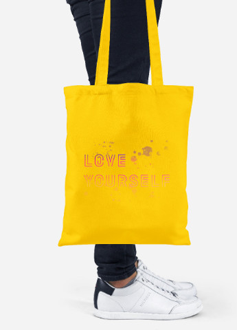 Эко сумка шопер БТС Love yourself (BTS) (92102-3276-SY) желтая MobiPrint Lite (256921408)