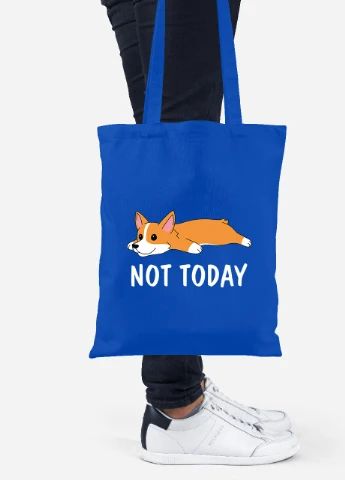 Эко сумка шопер Не сегодня (Not Today) (92102-2019-SK) голубая MobiPrint Lite (256920666)