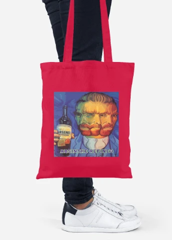 Эко сумка шопер Винсент Ван Гог (van Gogh Absine the refined) (92102-2957-RD) красная MobiPrint Lite (256924765)