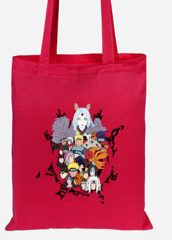 Эко сумка шопер Наруто (Naruto) (92102-3334-RD) красная MobiPrint Lite (256921673)