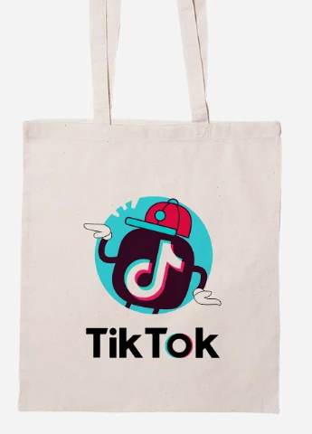 Эко сумка шопер Tik Tok (92102-1712-BG) бежевая MobiPrint Lite (256920949)