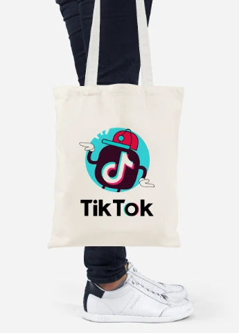 Эко сумка шопер Tik Tok (92102-1712-BG) бежевая MobiPrint Lite (256920949)