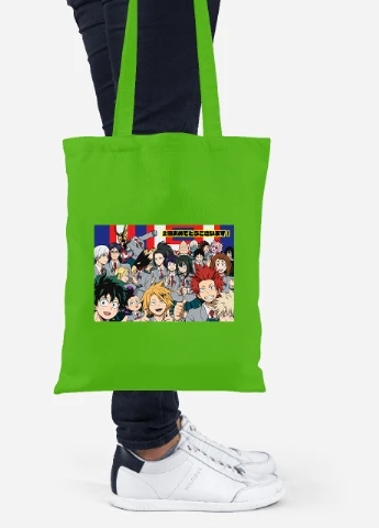 Еко-сумка шоппер Моя геройська академія (My Hero Academia) (92102-3068-LM) салатова MobiPrint Lite (256920283)