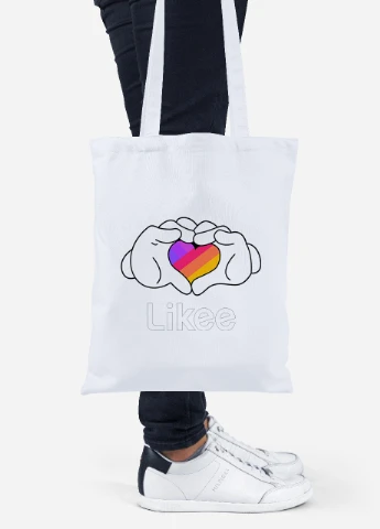 Эко сумка шопер Likee (92102-1711) белая MobiPrint Lite (256923856)