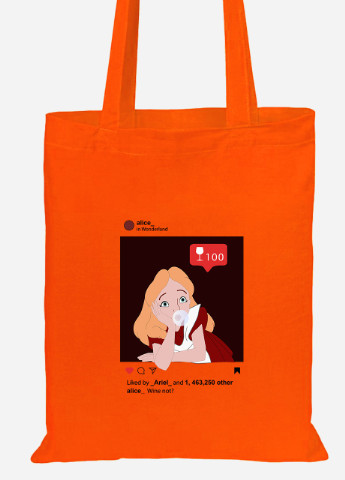 Эко сумка шопер Алиса с жвачкой (92102-1433-OG) оранжевая MobiPrint lite (256920156)