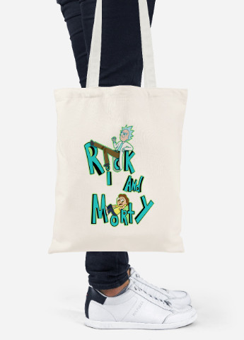Эко сумка шопер Рик Санчез и Морти Смит Рик и Морти (Rick and Morty) (92102-2939-BG) бежевая MobiPrint Lite (256923239)