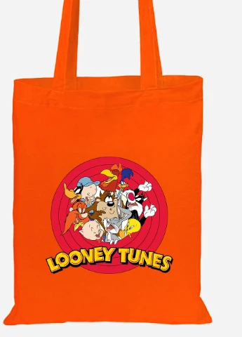 Эко сумка шопер Луни Тюнз (Looney Tunes) (92102-2880-OG) оранжевая MobiPrint Lite (256922869)