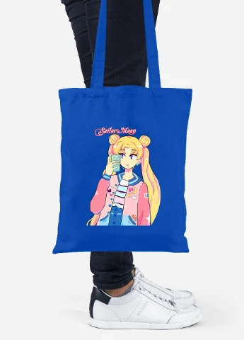 Еко-сумка шоппер Сейлор Мун (Sailor Moon) (92102-2924-SK) голуба MobiPrint Lite (256921196)
