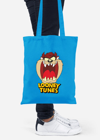 Эко сумка шопер Таз Луни Тюнз ( Taz Looney Tunes) (92102-2874-BL) синяя MobiPrint Lite (256922220)