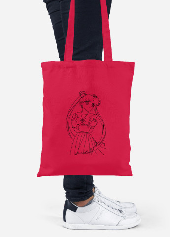 Эко сумка шопер Сейлор Мун (Sailor Moon) (92102-1768-RD) красная MobiPrint lite (256920365)