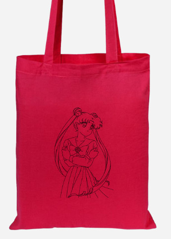 Еко-сумка шоппер Сейлор Мун (Sailor Moon) (92102-1768-RD) червона MobiPrint lite (256920365)