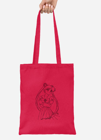 Еко-сумка шоппер Сейлор Мун (Sailor Moon) (92102-1768-RD) червона MobiPrint lite (256920365)