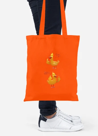 Эко сумка шопер Квак ю утка (Quak you duck) (92102-2022-OG) оранжевая MobiPrint Lite (256924171)