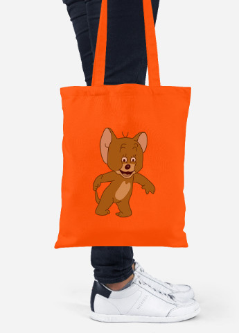 Эко сумка шопер Лицо Джерри (Невыспавшийся Джерри, Упоротый Джерри) (92102-2047-OG) оранжевая MobiPrint lite (256920537)