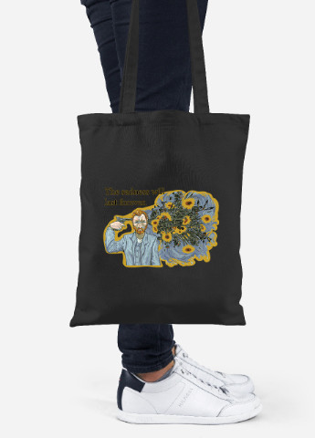 Эко сумка шопер Винсент Ван Гог (Vincent van Gogh) (92102-2955-BK) черная MobiPrint Lite (256922435)