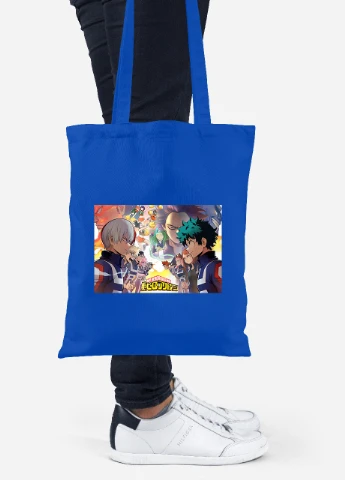 Еко-сумка шоппер Моя геройська академія (My Hero Academia) (92102-3070-SK) голуба MobiPrint Lite (256920812)