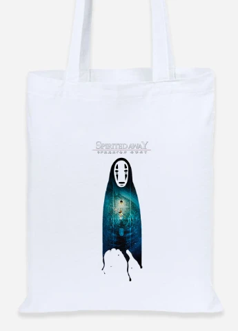 Еко-сумка шоппер Безликий Бог Каонасі Віднесені привидами (Spirited Away) (92102-2831) біла MobiPrint Lite (256922824)