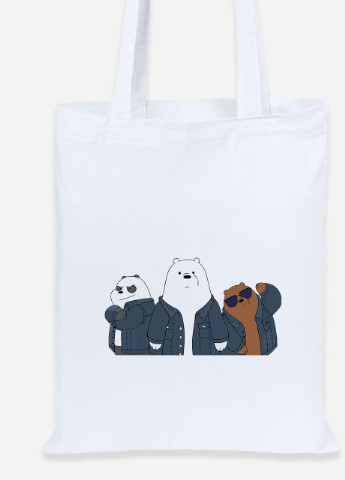 Еко-сумка шоппер Вся правда про ведмедів (We Bare Bears) (92102-2895) біла MobiPrint Lite (256924867)