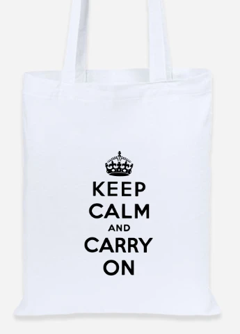 Еко-сумка шоппер Keep Calm (92102-2009) біла MobiPrint Lite (256922374)