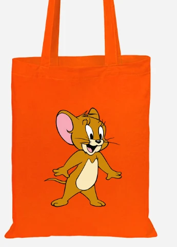Эко сумка шопер Том и Джери (Tom and Jerry) (92102-1958-OG) оранжевая MobiPrint Lite (256921567)