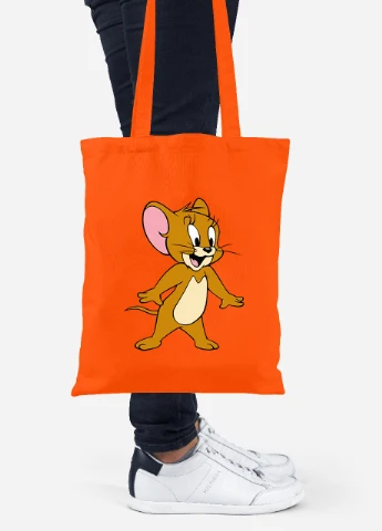 Эко сумка шопер Том и Джери (Tom and Jerry) (92102-1958-OG) оранжевая MobiPrint Lite (256921567)