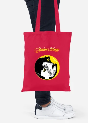 Эко сумка шопер Сейлор Мун (Sailor Moon) (92102-2660-RD) красная MobiPrint Lite (256923655)