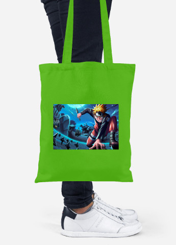 Еко-сумка шоппер Наруто Узумакі (Naruto Uzumaki) (92102-3113-LM) салатова MobiPrint Lite (256923686)