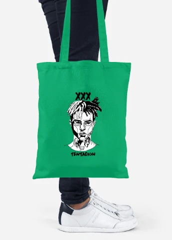 Еко-сумка шоппер Екс-екс-екс Тентасьйон (XXXTentacion) (92102-2637-KG) зелена MobiPrint Lite (256920982)