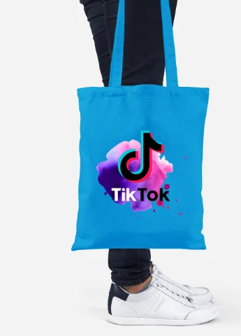 Еко-сумка шоппер Tik Tok (92102-1940-BL) синя MobiPrint Lite (256921648)