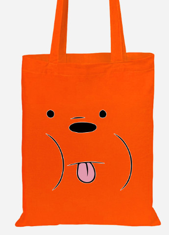 Еко-сумка шоппер Білий ведмідь Вся правда про ведмедів (We Bare Bears) (92102-2662-OG) помаранчева MobiPrint Lite (256923672)