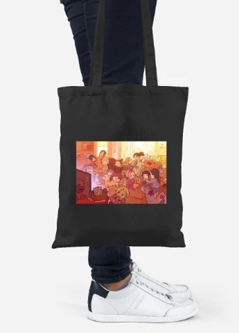 Еко-сумка шоппер Наруто (Naruto) (92102-3090-BK) чорна MobiPrint Lite (256921010)