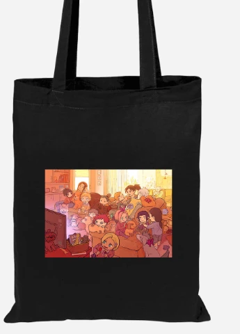 Еко-сумка шоппер Наруто (Naruto) (92102-3090-BK) чорна MobiPrint Lite (256921010)