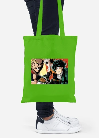 Еко-сумка шоппер Моя геройська академія (My Hero Academia) (92102-3066-LM) салатова MobiPrint Lite (256921829)