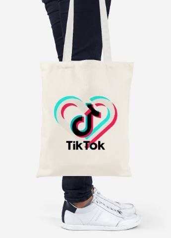 Эко сумка шопер Tik Tok (92102-1942-BG) бежевая MobiPrint Lite (256920993)