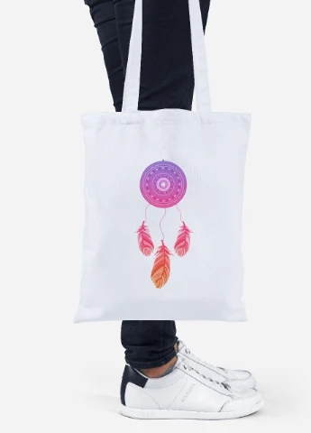 Еко-сумка шоппер Ловець Снов (Dreamcatcher) (92102-2855) біла MobiPrint Lite (256922765)