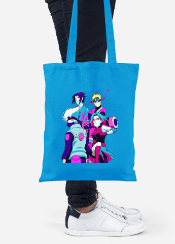 Еко-сумка шоппер Наруто (Naruto) (92102-3335-BL) синя MobiPrint Lite (256921994)